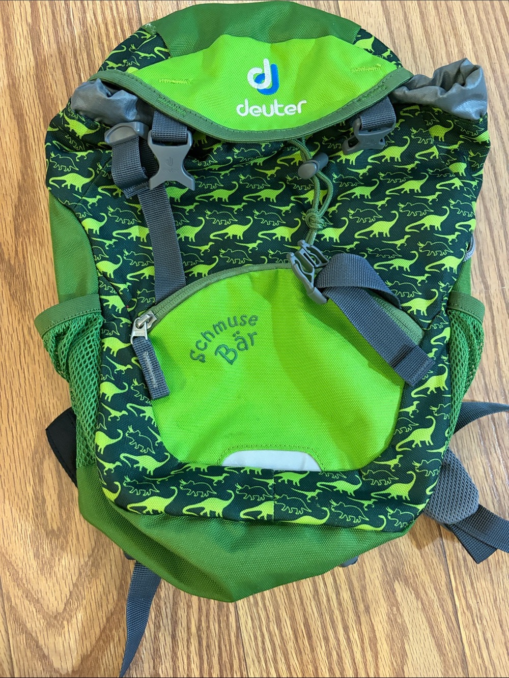 Deuter Kids Green Dinosaur Backpack - Deuter Schmuse Bär